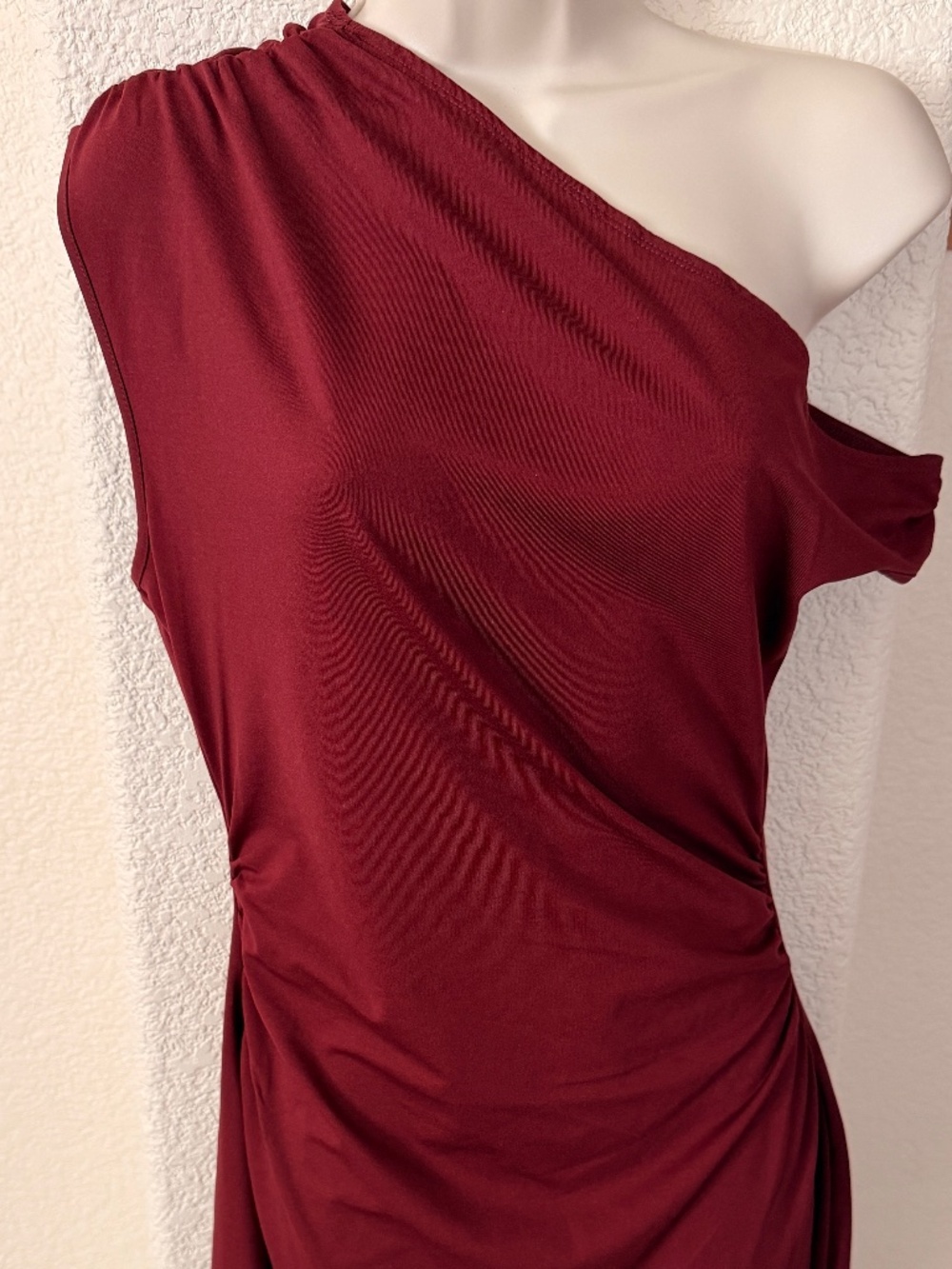 Forever 21 Maroon One Shoulder Dress